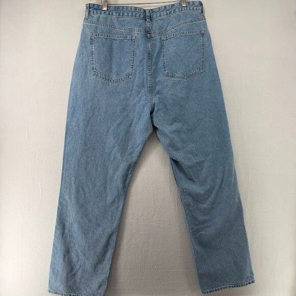 ASOS Design Jeans Womens Size 36 Waist Light Wash Wide Leg Inseam 32" High Waist - Picture 3 of 3